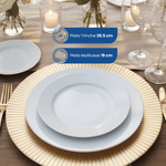 Cargue la imagen en el visor de la galería, Vajilla de Porcelana Quebec Chefmaker para 4 Personas 16 Piezas Color Blanco - Chefmaker.com.mx
